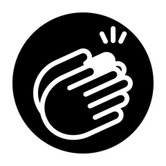 Obraz premium Clapping Hands Emoji Vector Glyph Icon Design