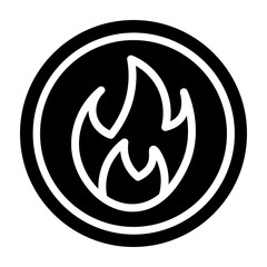Flame Emoji Vector Glyph Icon Design