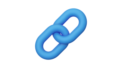 Secure connection illustration of linked blue rings for web design