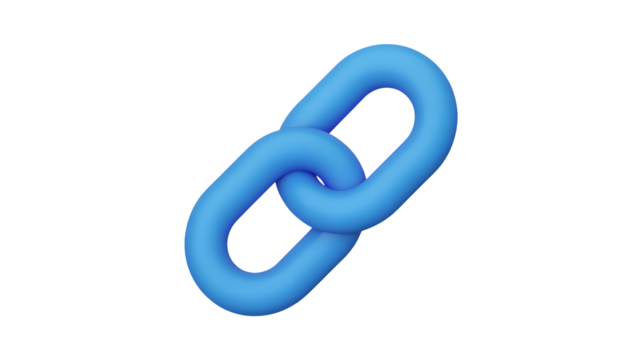 Secure connection illustration of linked blue rings for web design
