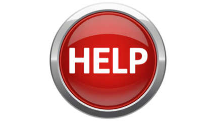 Urgent assistance needed red help button emergency support request