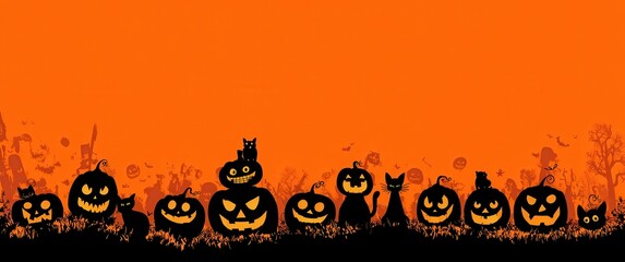 halloween pumpkins banner