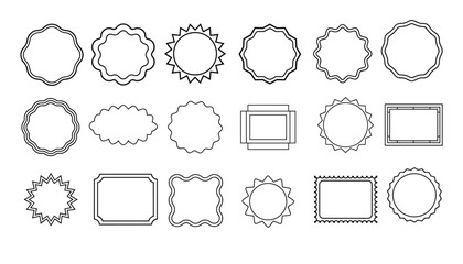 Blank Badge Label Vector Set, Sale Sticker Frames, Decorative Empty Tag Design Collection