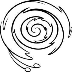 Spiral Ink Splatter Outline | Abstract Swirl Line Art Vector