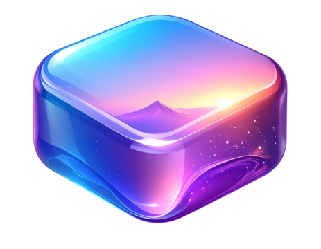 Modern Gradient App Icon with Rounded Square Shape, Minimal Tech Design, isolated on transparent background PNG