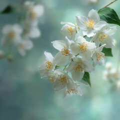 Obraz premium Delicate white jasmine flowers.