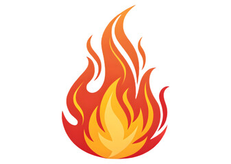Fire flames vector on white background
