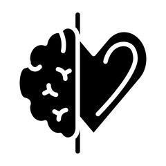 Mind and Body Connection Vector Glyph Icon Design