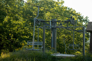 Fototapeta premium A ski lift in the summertime