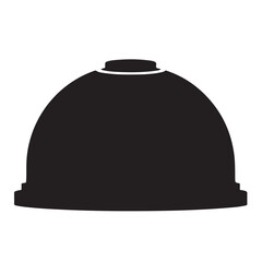Black Domed Shape with Circular Top on White Background