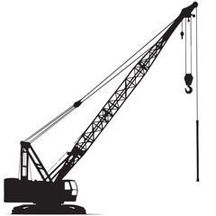 Silhouette Illustration of a Construction Crane