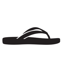 Black Silhouette of a Flip-Flop on White