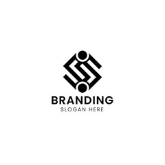 Simple iconic and symbolic letter S logo