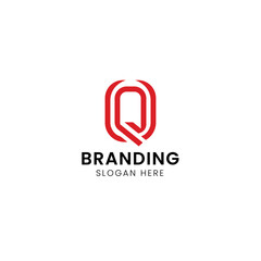 Simple iconic and symbolic letter Q logo