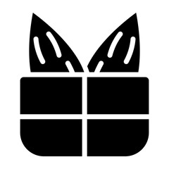 Almond Harvest Basket Vector Glyph Icon Design