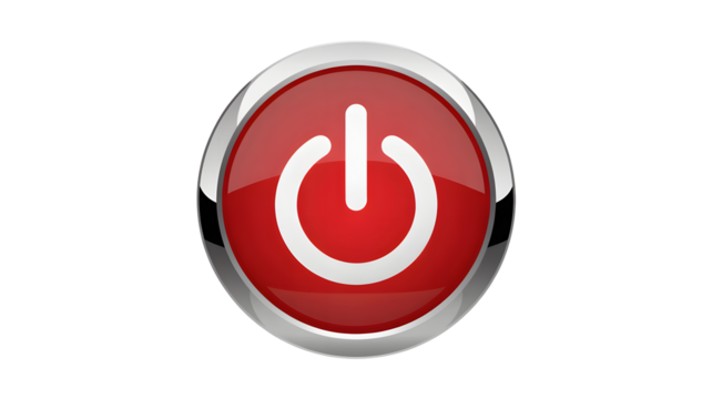 Engaging red power button graphic element for UI design projects