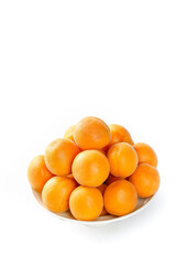 Fresh Qinling Apricots from Shaanxi China in White Bowl on White Background