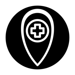 Vaccination Site Location Vector Glyph Icon Design