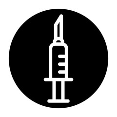 Needle Closeup Vector Glyph Icon Design