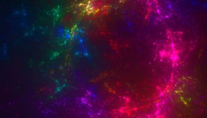 Vibrant Abstract Fractal Nebula Cloud Burst of Colors.