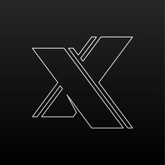 Minimalist letter X logo design template