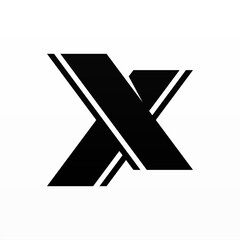 Minimalist letter X logo design template