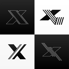 Minimalist letter X logo design template