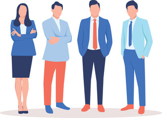 Business Team Standing Together Corporate Professionals in Formal Attire