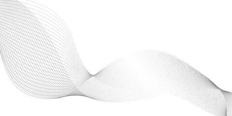 Fototapeta premium Abstract smoke swirling waves gradient black wave line banner modern illustration design, abstract black wave flowing on white background, abstract smoke on black wave line background.