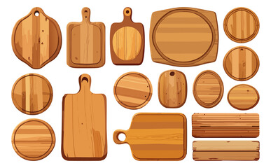 Naklejka premium 木製看板ベクターイラストセット 