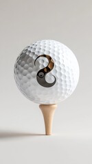 Golf Ball with Abstract Design on Tee
