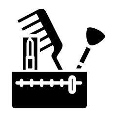 Cosmetic Bag Vector Glyph Icon Design