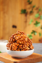 Premium Xinjiang Walnut Kernels in Bowl - Fresh Amber Nuts from China