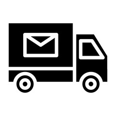 Post Office Van Vector Glyph Icon Design