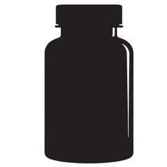 Black Silhouette of a Generic Medicine Bottle Icon