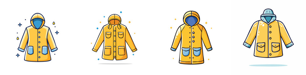 raincoat vector pack in contemporary style with balanced composition.