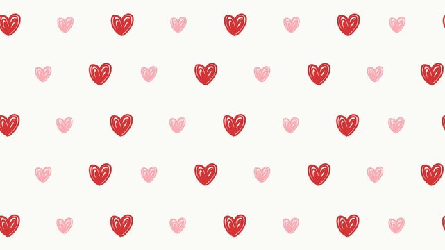 ハートのかわいい手書きループ背景