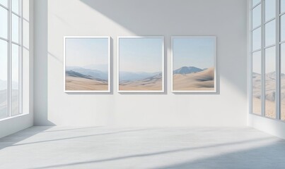 Fototapeta premium This versatile mockup enables you to showcase your artwork, designs, and photographs in stunning and realistic settings. It provides a highly customizable environment where creativity, Generative AI