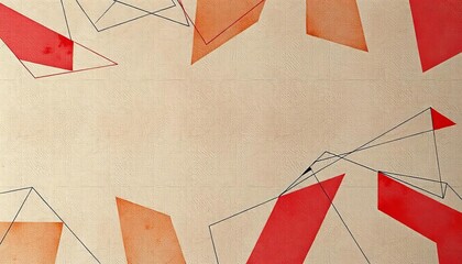 Abstract geometric shapes and lines form complex patterns on a textured surface, grid, scholarly