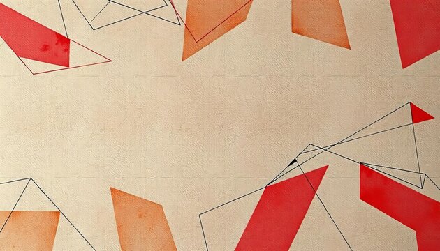 Abstract geometric shapes and lines form complex patterns on a textured surface, grid, scholarly