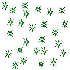 Abstract floral vector pattern with green leaves and shamrock symbols for a St Patrick's Day or spring nature design