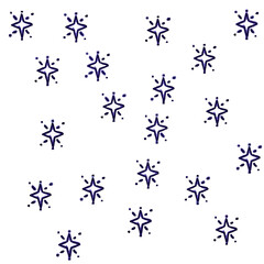 Naklejka premium Floral, natural, and festive seamless patterns: a harmonious blend of blue flowers, stars, snowflakes, and Christmas trees