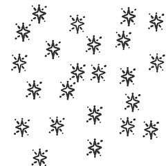 Vector floral seamless pattern with vintage black and white flower, leaf, and branch elements for a decorative background design