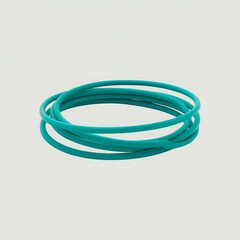 Fototapeta premium Turquoise coiled flexible tubing rubber