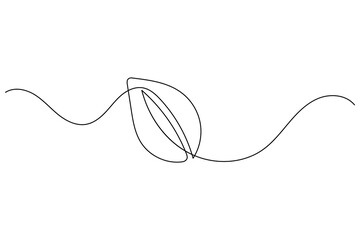 Obraz premium Continuous line drawing leaf vector minimal eco friendly botanical illustration