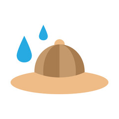 Waterproof Hat Vector Flat Icon Design