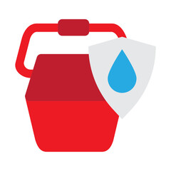 Waterproof Container Vector Flat Icon Design