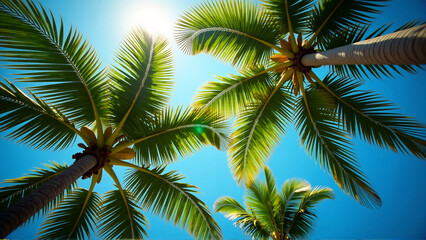 Canopy of Palms: Tropical Skyward Gaze