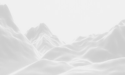 Fototapeta premium 3D white snow mountain. Snowy hill landscape