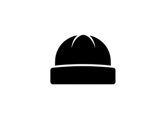 Fototapeta premium Vector art of black beanie hat icon